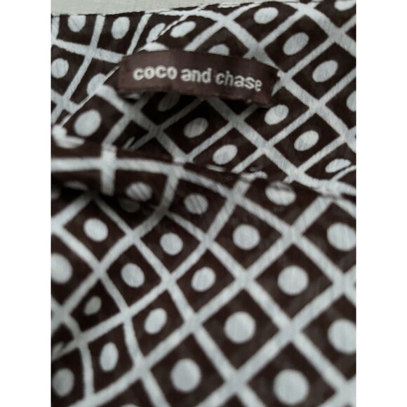 Coco and Chase Women Brown Green Short Sleeve Blouse S - Picture 6 of 8